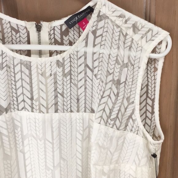 Vince Camuto White Sleeveless Dress, Size 4 - Picture 2 of 3